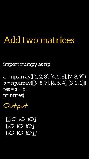 add two matrices in python #python #coding #telugu #viral