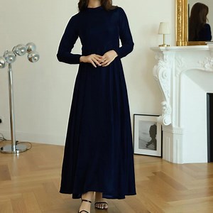 Blue Velvet Dress| Elegant Long Formal Maxi | Soft Luxury Outfit | Handmade - Etsy