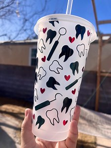 Plastic 16oz Cup | Dentist Design | Cold Cup | Dental Gift Cup - Etsy Canada