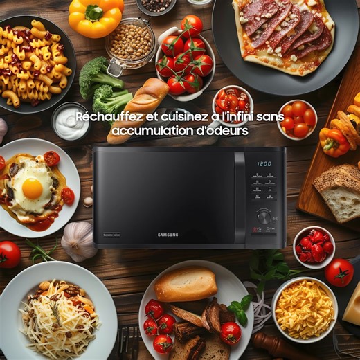 Xeetu sauce wala thiebu barki demb diexna takk ak Samsung. La fonctionnalité désodorisation élimine toutes les mauvaises odeurs de votre micro-onde et vous laisse un résultat impeccable ! En savoir plus : https://www.samsung.com/africa_fr/microwave-ovens/grill/mg23-ef/?cid=africa_ow_social_facebook_microwave-with-grill-and-browning-plus_ongoing_ce--microwaves_video_deodorizing_none | Samsung
