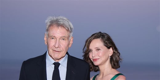 Calista Flockhart Stuns in Silky Low-Cut Green Dress in a Rare Red Carpet Appearance With Harrison Ford