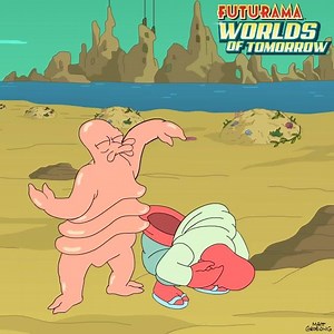 Hooray! Get out to the beach with Dr. Zoidberg, he's showing off his beach body now! | Futurama: Worlds of Tomorrow