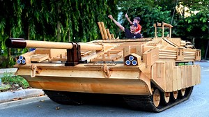 2.4M views · 31K reactions | The Ultimate Fix Dad Built a Real Tank for His Boy #woodworking #homemade #diy #Amazing | ND - Woodworking Art | Facebook