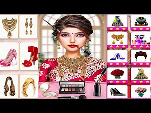 Indian wedding bridal dress up making a star jewellery makeup video stylish Raj