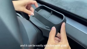 Steering Wheel Sunglasses Holder & Phone Dock for Tesla Model 3/Y/Model 3 Highland/Model Y Juniper 2025- Silicone Storage Box (Model Y Juniper 2025-OEM Black)