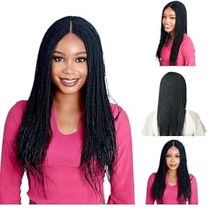Braided Wigs, WOW BRAIDS Twisted Wigs, Micro Million Twist Wig - Color 1 - 18 Inches. Synthetic Hand Braided Wigs for Black Women., #1