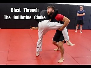 Blast Through The Guillotine Choke With A Double Leg Takedown