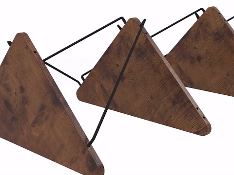 Corner Shelf, 5 - Tier Corner Stand, Ladder Bookshelf, Triangle Display Shelf with Iron Wire Frame, for Living Room, Bedroom, Rustic Brown