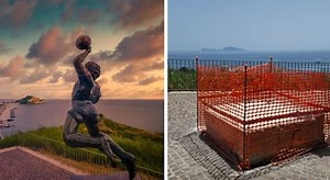 Monte di Procida, rimossa la statua di Maradona dal belvedere