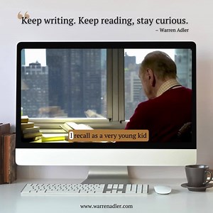 The late 𝗪𝗮𝗿𝗿𝗲𝗻 𝗔𝗱𝗹𝗲𝗿 was a masterful storyteller whose literary contributions have profoundly impacted the world of books. His relentless passion for writing and insatiable curiosity serve as a beacon of inspiration for both writers and readers. In a memorable 2017 interview, he imparted timeless wisdom: "𝘒𝘦𝘦𝘱 𝘸𝘳𝘪𝘵𝘪𝘯𝘨. 𝘒𝘦𝘦𝘱 𝘳𝘦𝘢𝘥𝘪𝘯𝘨, 𝘴𝘵𝘢𝘺 𝘤𝘶𝘳𝘪𝘰𝘶𝘴". His enduring legacy teaches us the importance of dedication and the magic that unfolds when we remain end