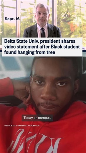 The president of Delta State University released a video statement following the death of Trey Reed, a Black student who was found dead hanging from a tree on the Mississippi campus. Officials say there is no evidence of foul play but that hasn’t stopped people online from questioning the case, given the state’s history of racially motivated violence. | NBC News