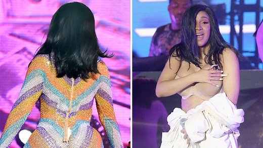 Cardi B Performs in Bathrobe at Bonnaroo After Outfit Splits
