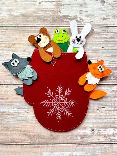 The Mitten Felt Story. Finger Animal Puppet Toy - Etsy