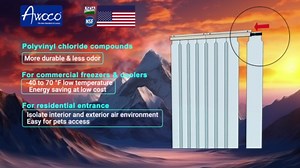 Awoco 38" x 84" Vinyl Strip Climate Control Curtain Kit, Slide-in Strips Perfect for Freezers, Coolers and Warehouse Doors NSF Approved Made in USA