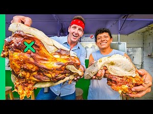 Cow Head Tacos!! WILD Mexican Street Food in Yucatan!!