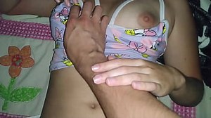 My best friend's girlfriend visits me wearing Barbie panties and I give her a delicious creampie. Real home video