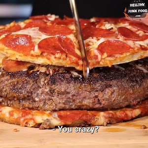 We made a PIZZA BURGER, and it was AMAZING! | HellthyJunkFood