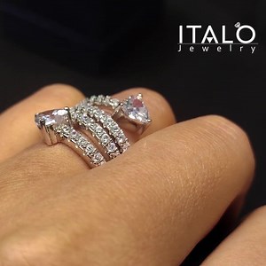 Italo Spiral Ring Created White Sapphire Engagement Ring For Women.🌹✨ Shop here: https://bit.ly/3dpCkVr 60 days return & Secure Payment SKU:211942 | Italo Jewelry