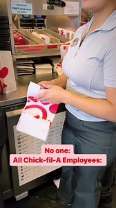 At this point, it is a requirement to open the bag this way in order for our customers to be truly satisfied. 😉 | Chick-fil-A North Collins Street