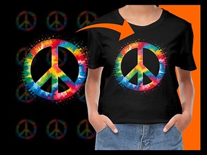 Rainbow Peace Sign PNG, Free Commercial Use, Instant Download - Etsy