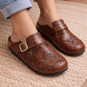 Handmade Leather Clog Mule With Adjustable Buckle - Handcrafted Mexican Slip-on Comfort Shoe, Anti-slip Sole, Casual Everyday Wear - Etsy