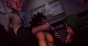 Mina & Tsuyu Headlock Deku [GreatM8][1080P]