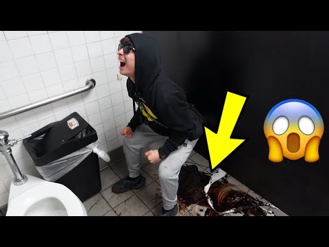Fake Poop Prank In Public Bathrooms (Crazy Reactions!!)