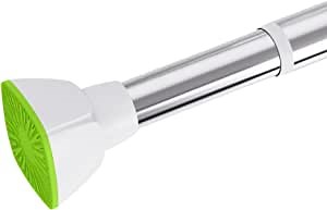 Stainless Steel Shower Curtain Rod, Adjustable Silver Spring Tension Curtain Rod No Drill, Rust-proof, 45-72 inches, Heavy Duty, for Bathroom/RV/Shower Stall/Windows/Closet