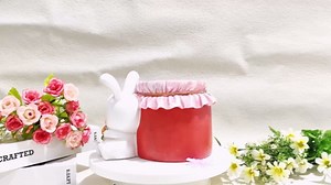 MeritMode Spring Bunny Flower Plants Easter Decor - Resin Rabbit Figurine Flower Pots Succulent with Drainage Hole, Bunny Statue for Patio Balcony Yard Lawn Decor, Unique Gift for Dad Mom Grandma