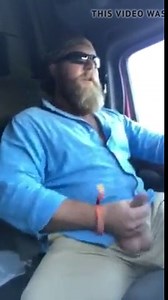 Bearded Trucker Jacks while Driving