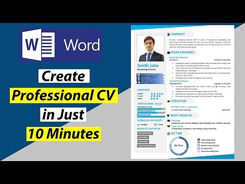 Create Professional CV in 10 Minutes | Design CV Template in Microsoft Word | Free