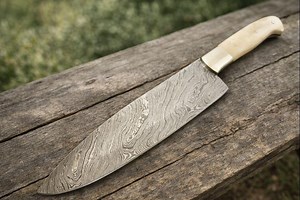 Couteau de chef/couteau de cuisine/lame damas avec noix/corne/os/ et écaille de protection en laiton - Etsy France