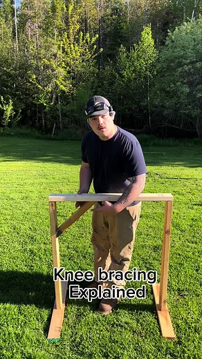 Triangles are what make structures rigid. Decks, pergolas and framing. knee bracing helps stop structures from racking side to side! #diy #tools #construction #carpentry #home