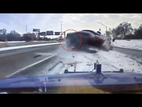 Watch how tow truck driver escapes this crash unscathed - BBC News