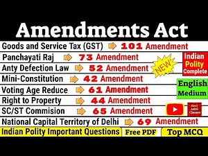 Important Constitutional Amendments | Constitutional Amendment | Amendments of Indian Constitution