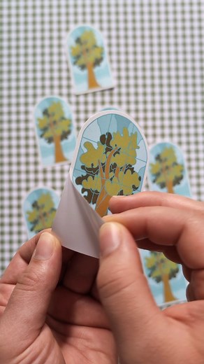 turned my recent stained glass window drawings into stickers for may’s art mail💌 join the club via patre☼n before may 31st to get yours🫶 #artmail #stickers #artmailclub #snailmail #canadianartist | Hannah Paints Trees