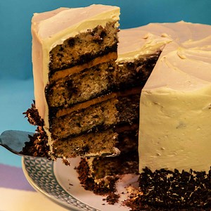 Banana Chocolate Chip Cake With Peanut Butter Frosting | Online Recipe | The Maya Kitchen