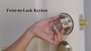 EASILOK Twist to Lock Deadbolt Front Door Lock Keyless with an Unpickable Night Latch Keep Deadbolt Locked&Unlocked Status,Single Cylinder Lock with Anti-Mislock Button 2 Locks Keyed Alike(SC Keyway)