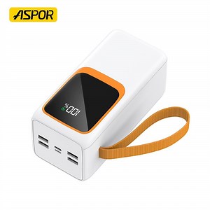 [Hot Item] Aspor A350 50000mAh Portable Charger Compact Power Bank External Battery Pack LED Digital Display Power Bank 50000mAh