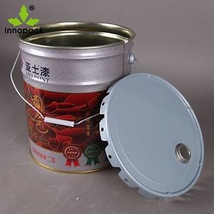 [Hot Item] Round Metal/Steel Bucket/Pail with Flower Lid and Oil Spout