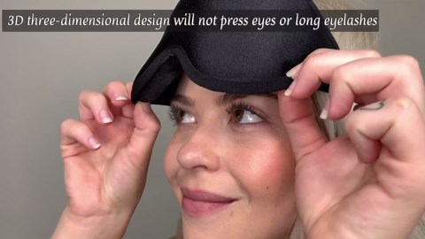 BeeVines Sleep Mask, 2 Pack 3D Contoured Sleeping Eye Masks for Lash Extensions, Night Molded Covers with Adjustable Strap, Eye Shade Cover Lashes Extension for Traveling Yoga Nap(Black & Blue)