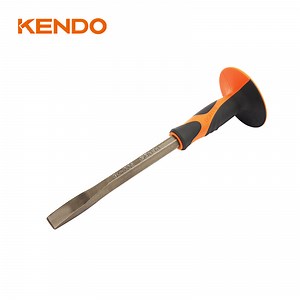 [Hot Item] Kendo High Quality Masonry Cold Chisel with Hand Guard Protector Pointed Flat Chisel Soft Grip Handle