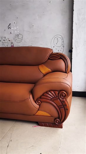 (07) The leather chesterfield sofa is a true classic. Restoration Skills #classicfurniture #craftsmanship #folkcraftsman #woodworkingskills | Natural Farm Kirirom