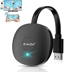 AT-MiZhi Wireless HDMI Display Dongle Adapter, 5G WiFi Display Receiver-Screen Mirroring Device Support Chromecast Ultra 4K Miracast Airplay DLNA,Cast Phone to Big Screen/TV for Android/iOS/Pc/Windows
