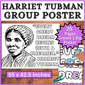 Harriet Tubman Collaborative Group Poster Craft Womens Black History Month Art