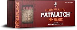 Fire & Flavor FatMatch All-Natural Fire Starters - Eco-Friendly Fire Starters for Fireplaces, Campfires, Grills, and Wood Stoves - Odorless, Chemical-Free, and Clean-Burning Fire Starters