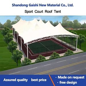 [Hot Item] Outdoor Flame Retardant PVDF Structure Shade Enclose Roof Paddle Court Stadium Tents Awning