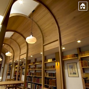 This simple looking cowshed hides its interior like no other. Inside is the library of dreams 😍 | Grand Designs