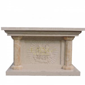 [Hot Item] Hand Carved Religious Natural Marble Church Altar Table
