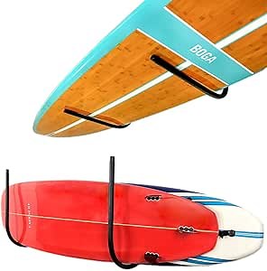 Surfboard Wall Mount - Vertical 4/6 Arms Storage with Rubber Mat, Paddle Rack for SUP, Ski, Skateboards